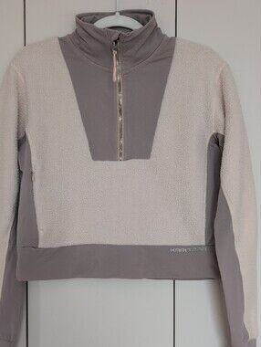 2/$50💜Kari Traa Light Grey and Cream Teddy Fleece Pullover